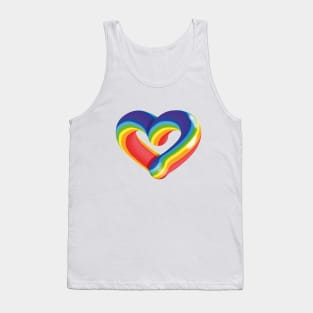3D Bubble Rainbow Gay Pride Flag Love Heart Shape Tank Top
